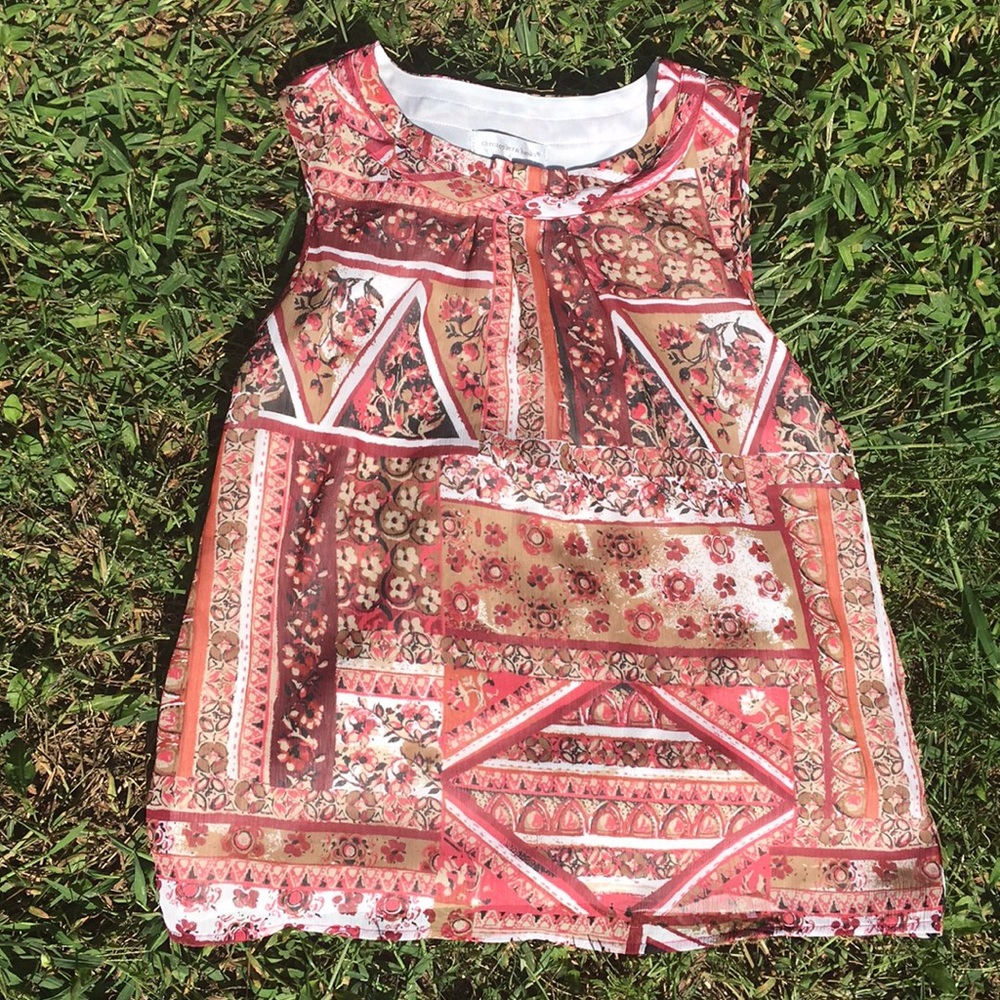 Adorable Pink and Brown Shell Top
